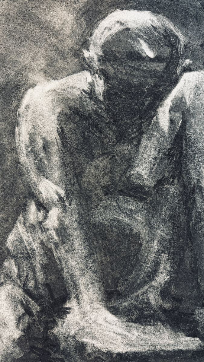 Figure Study — Charcoal on paper
