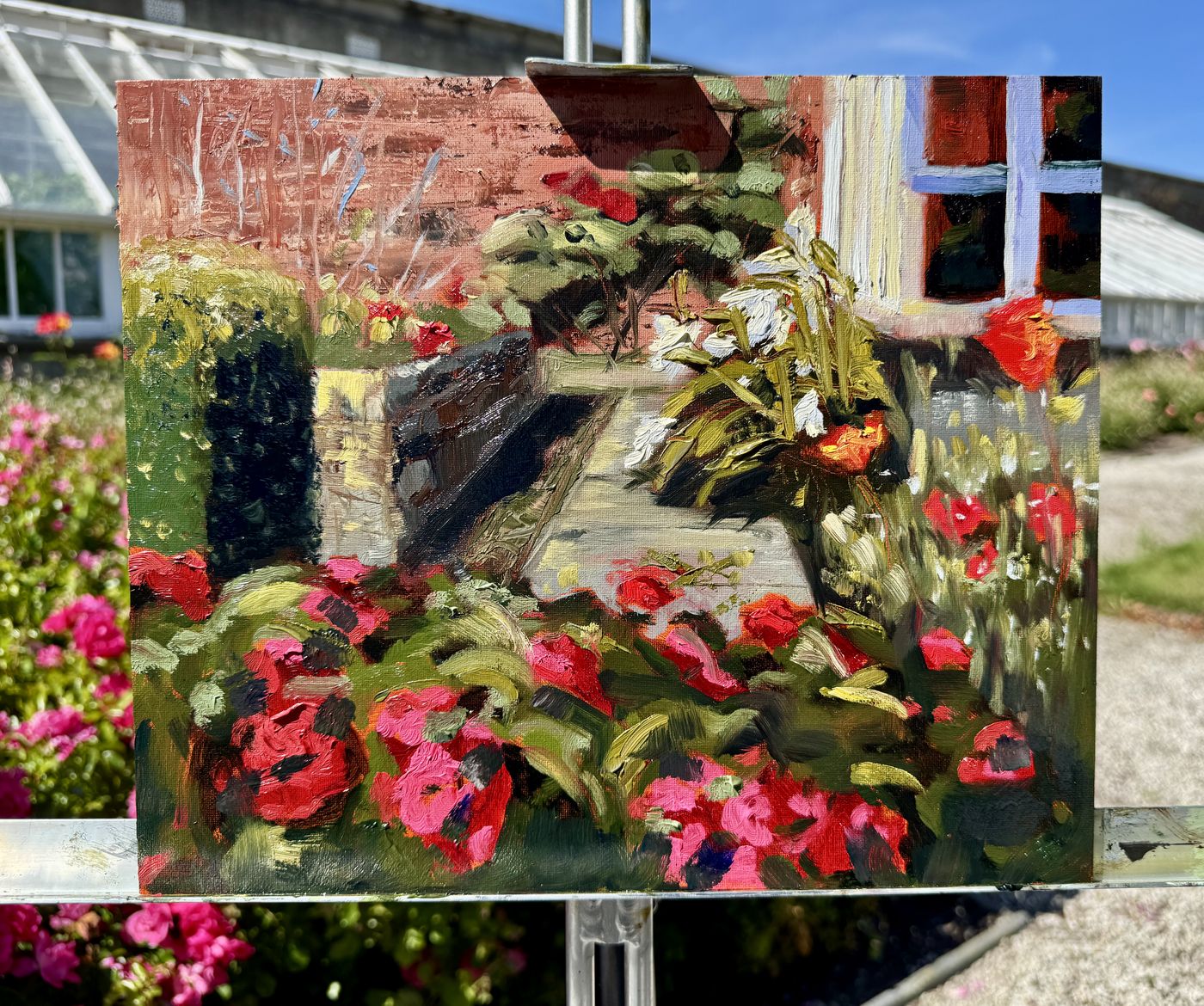 The Walled Garden — Oil on linen board · painted on site